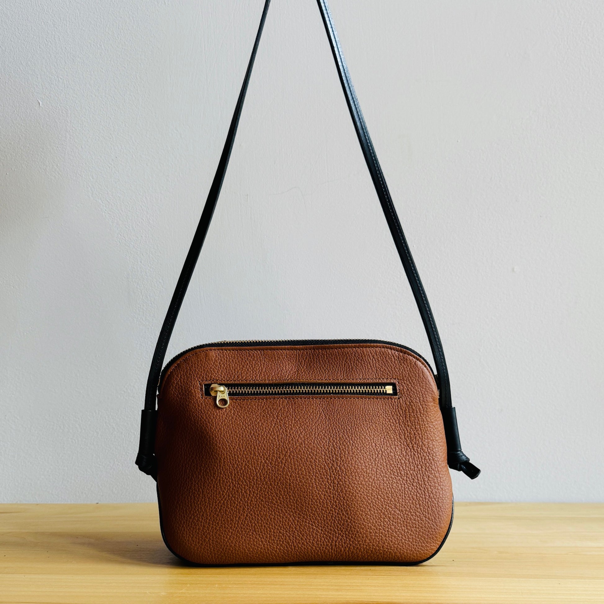 tan leather love bag