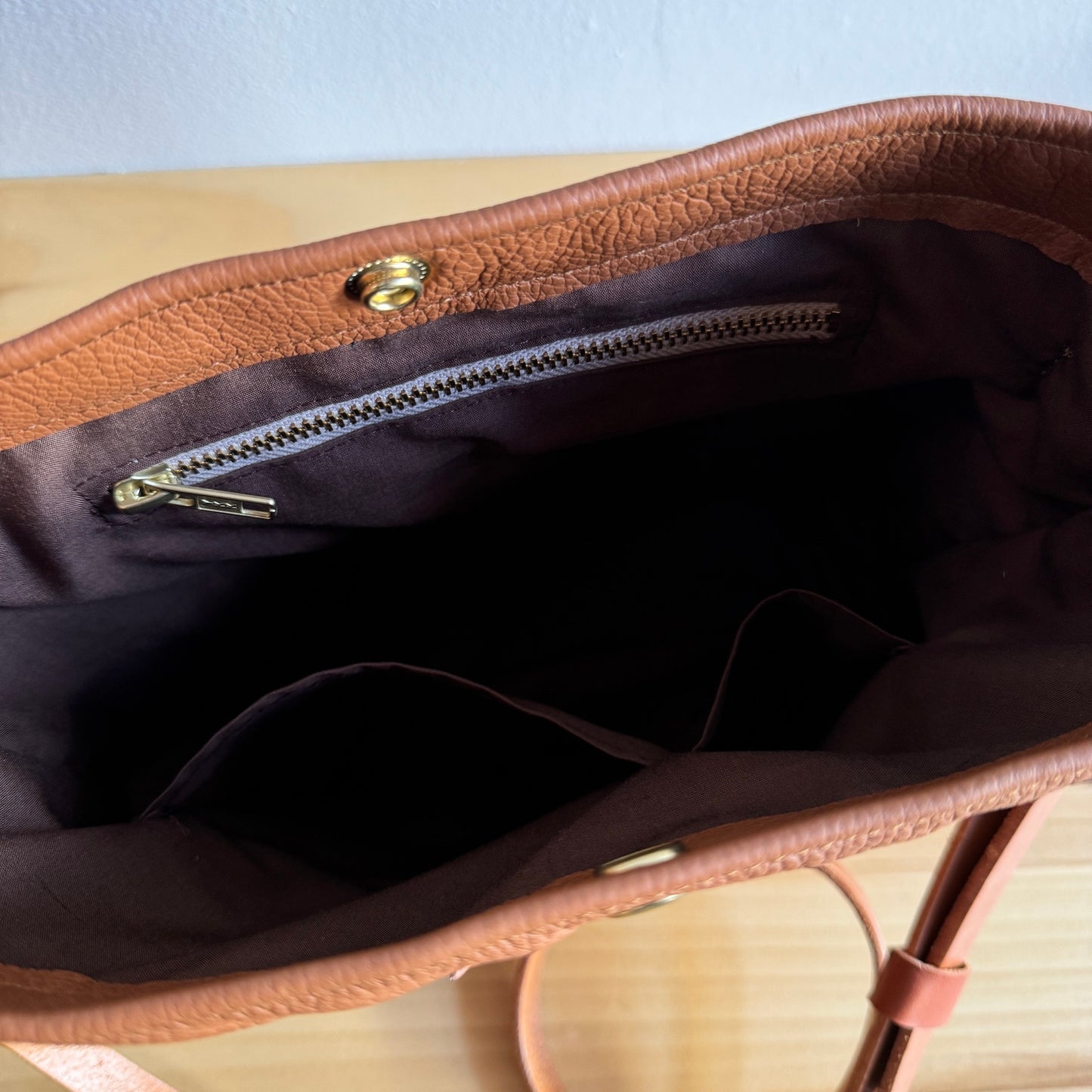 Tan leather snap bag crossbody