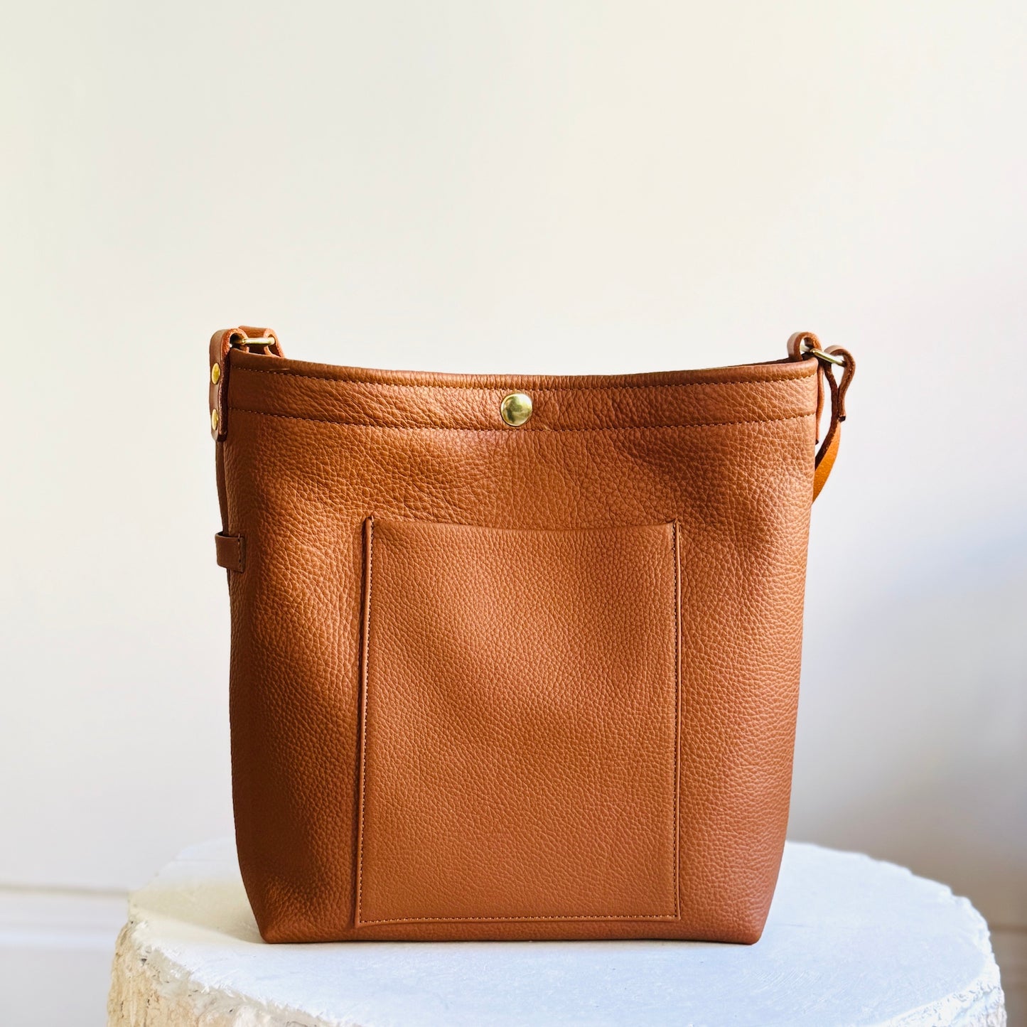 Leather Snap Bag - New Tan