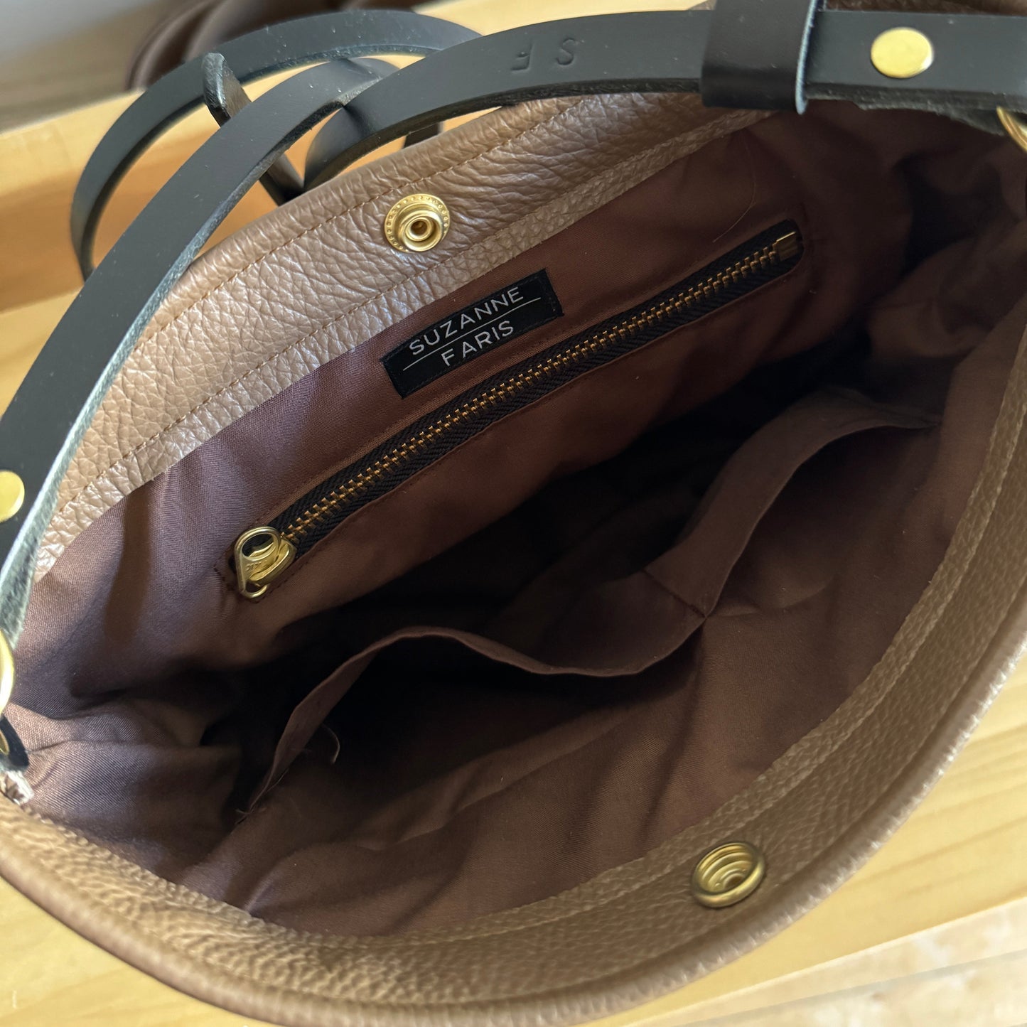 Leather Snap Bag - Stone