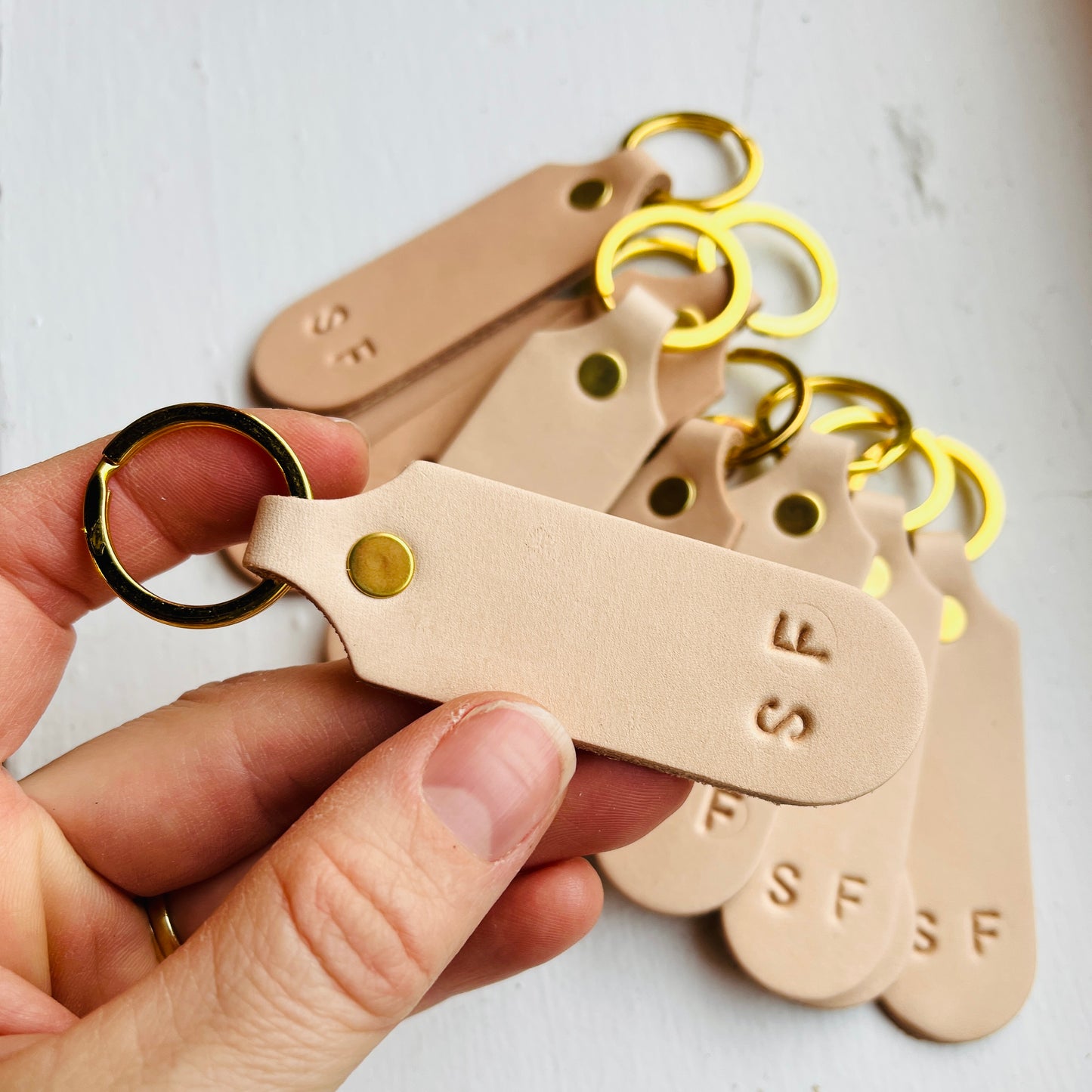 Leather keychain