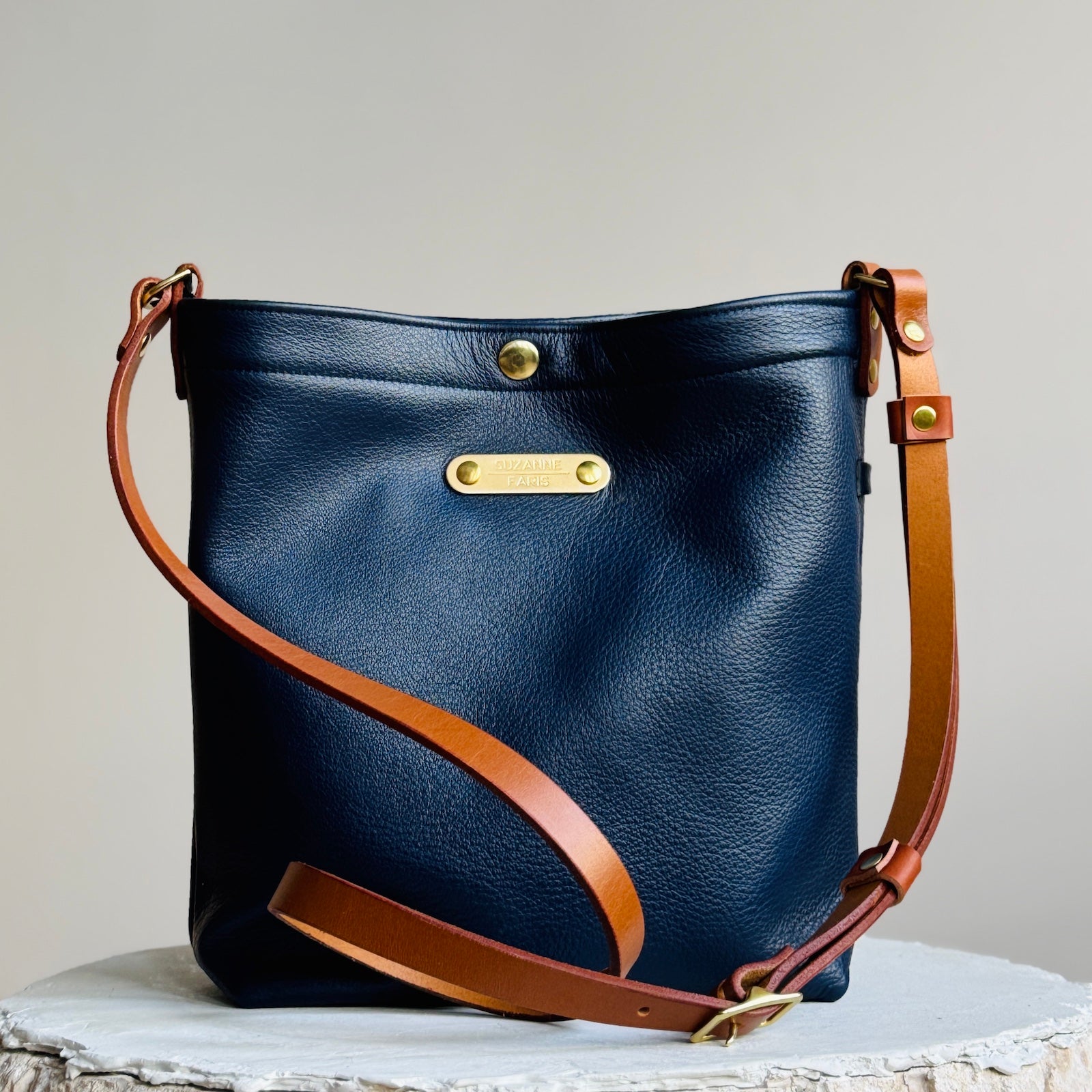 Leather Snap Bag – Suzanne Faris