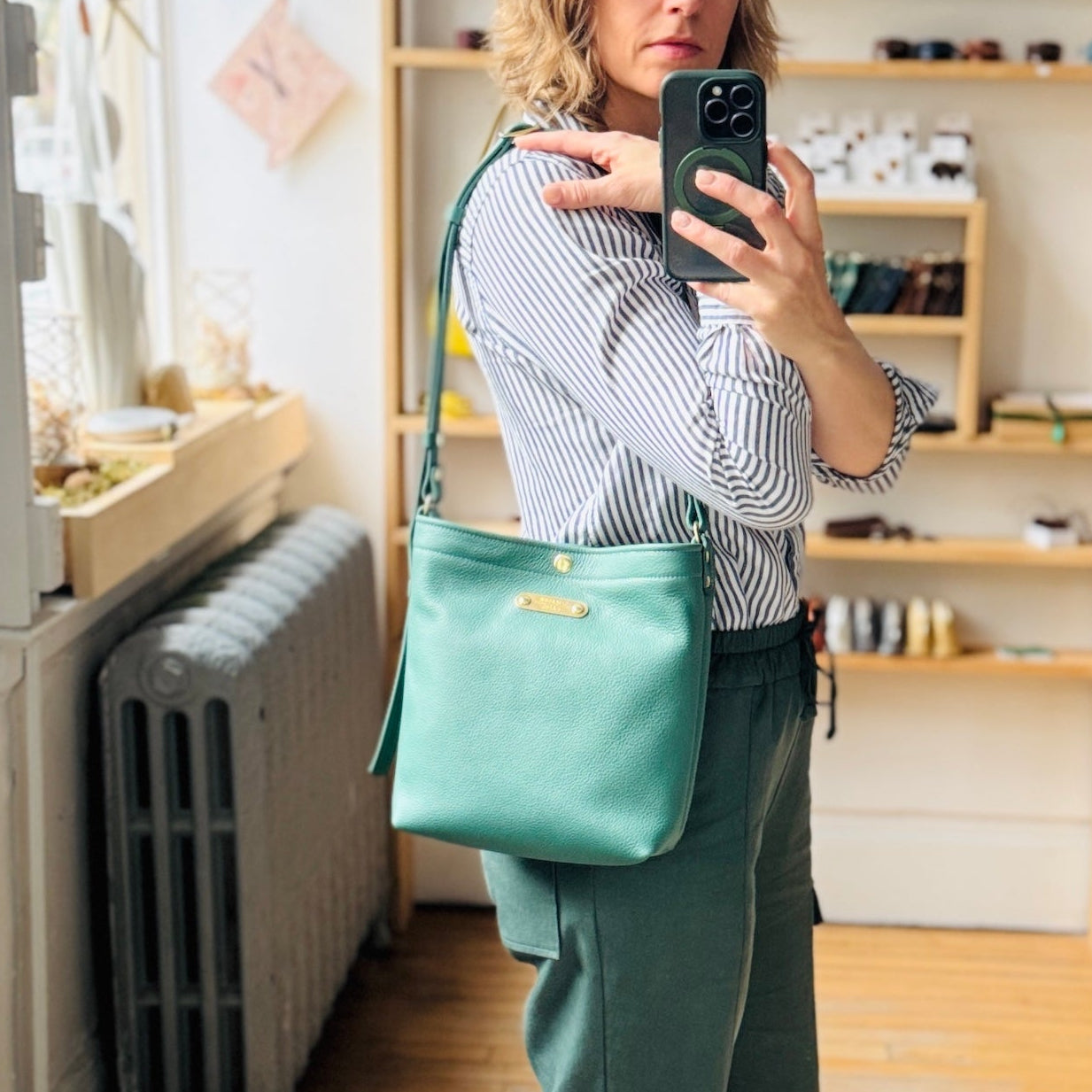 Leather Snap Bag
