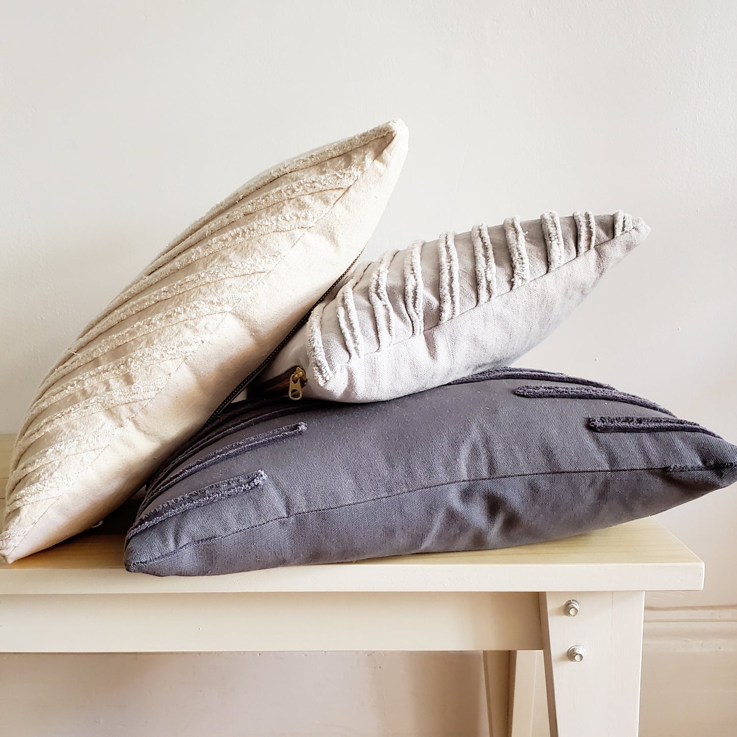 Textured Pillows - Small White